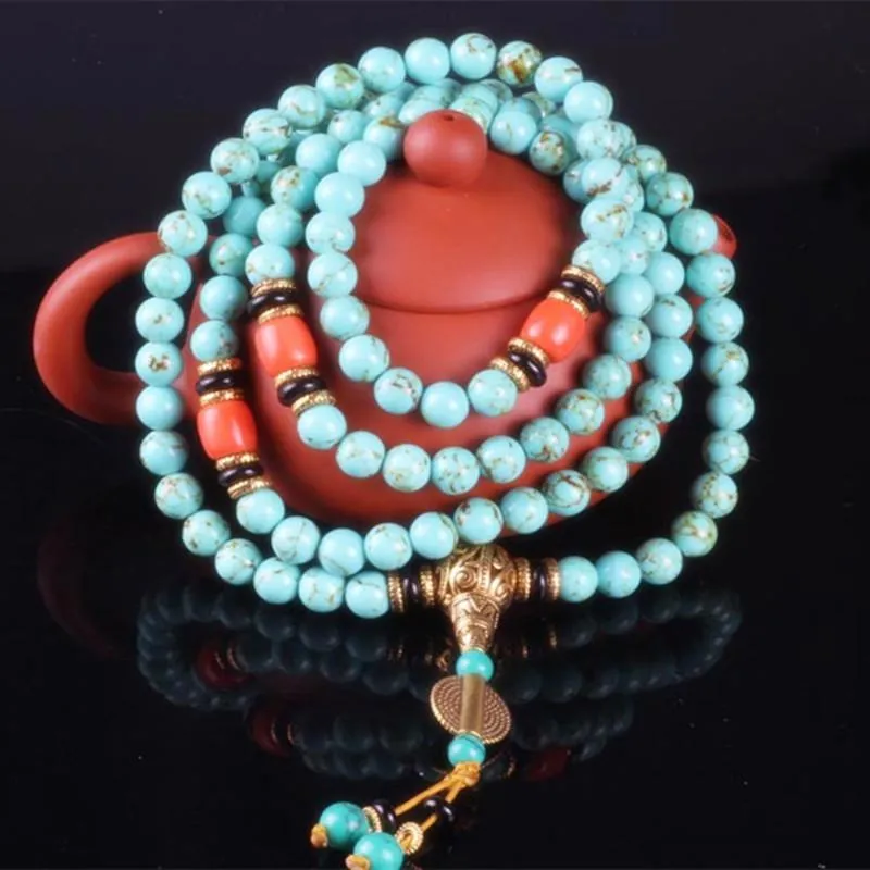 108 Natural Turquoise Bead Mala