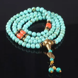 108 Natural Turquoise Bead Mala