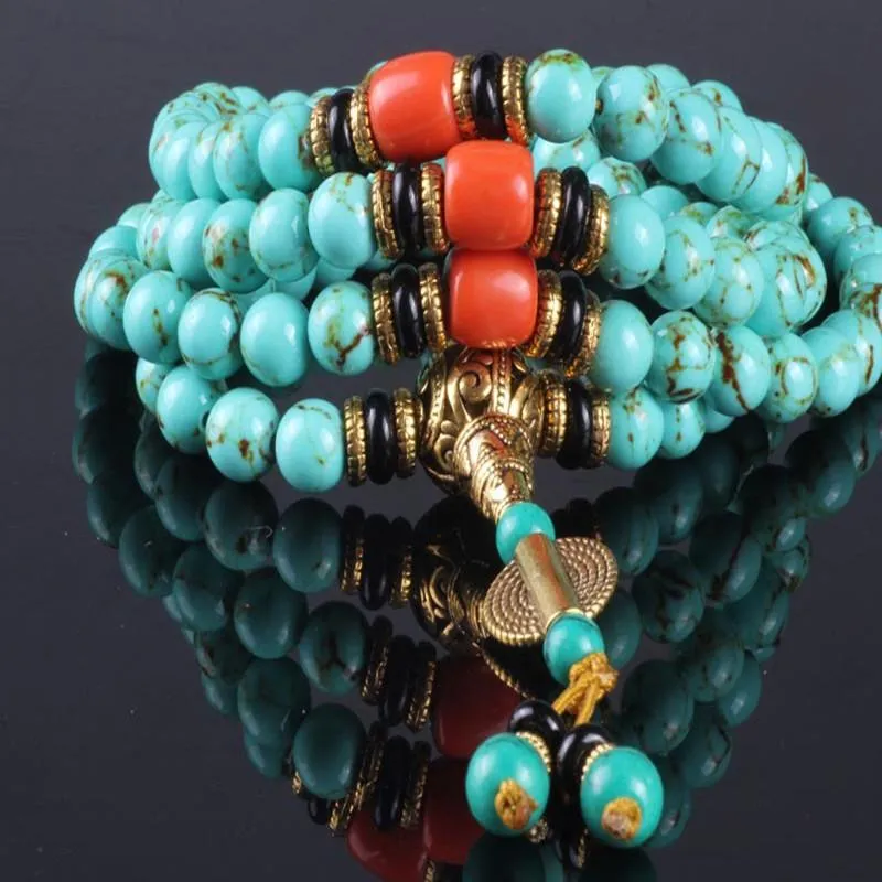 108 Natural Turquoise Bead Mala