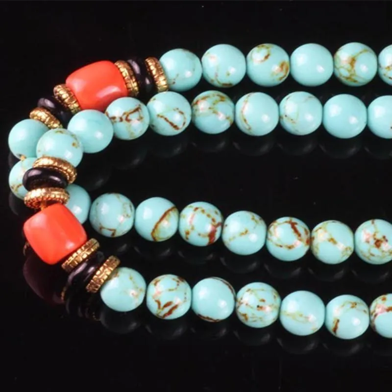 108 Natural Turquoise Bead Mala