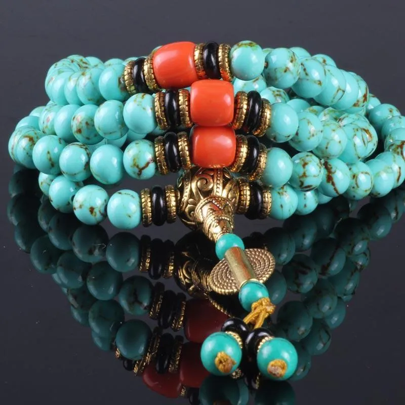 108 Natural Turquoise Bead Mala