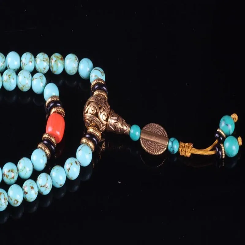 108 Natural Turquoise Bead Mala