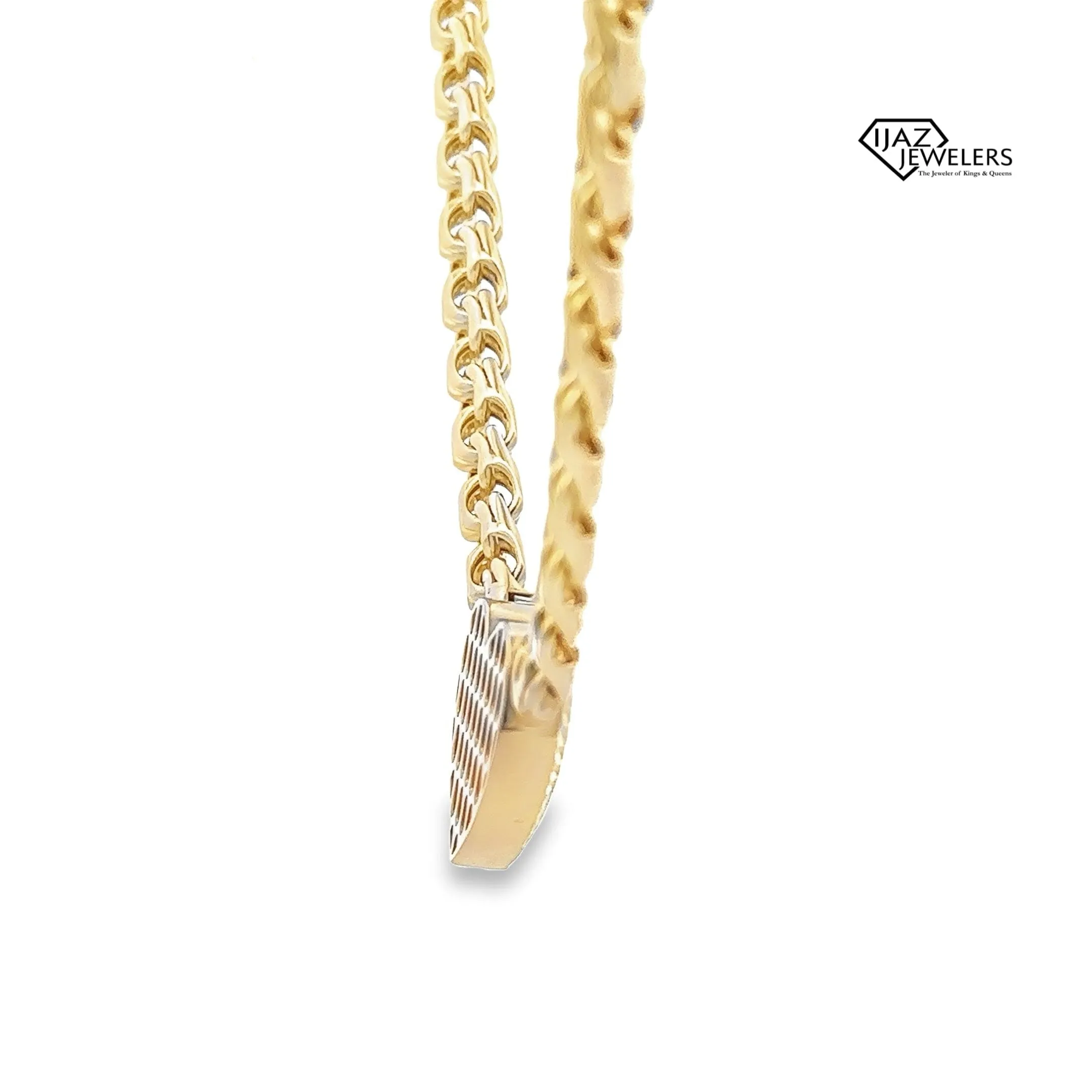 10K Gold Chino Link Diamond Cut Heart Lock Chain