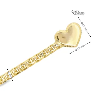 10K Gold Chino Link Diamond Cut Heart Lock Chain