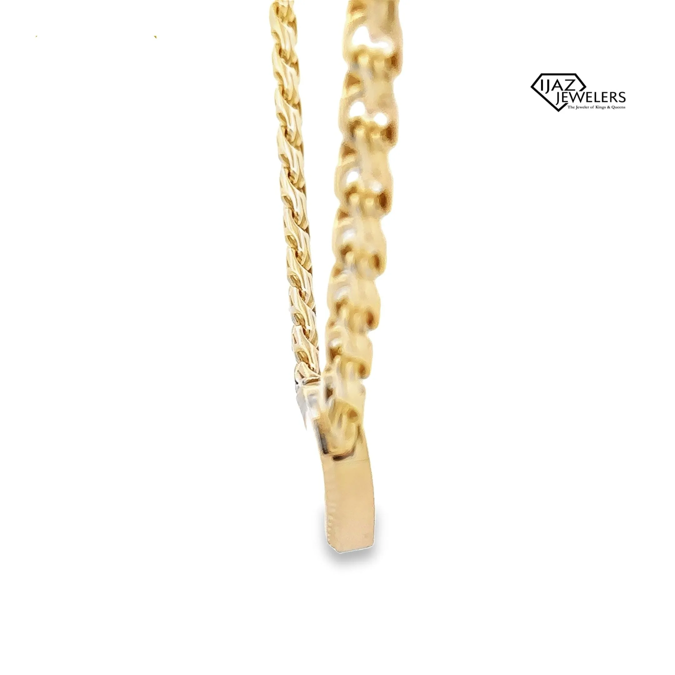 10K Gold Chino Link Diamond Cut Heart Lock Chain