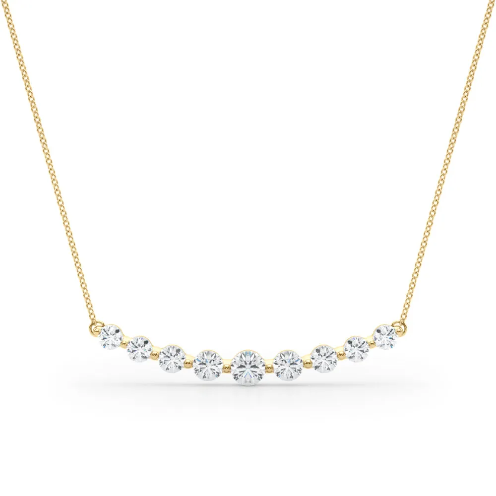 14K Bar Diamond Necklace / Pendant