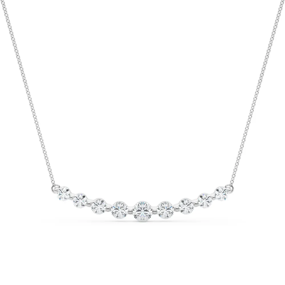 14K Bar Diamond Necklace / Pendant