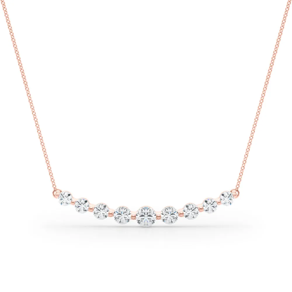 14K Bar Diamond Necklace / Pendant