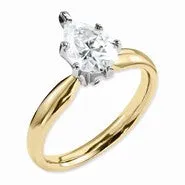 14k Two-tone Moissanite 9X6mm Pear Solitaire Ring