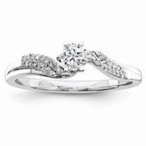 14k White Gold Diamond Engagement Ring