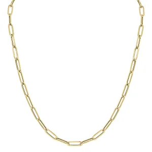 14K Yellow Gold 4.2MM Lite Paperclip Chain With Lobster Clasp - 18 Inch