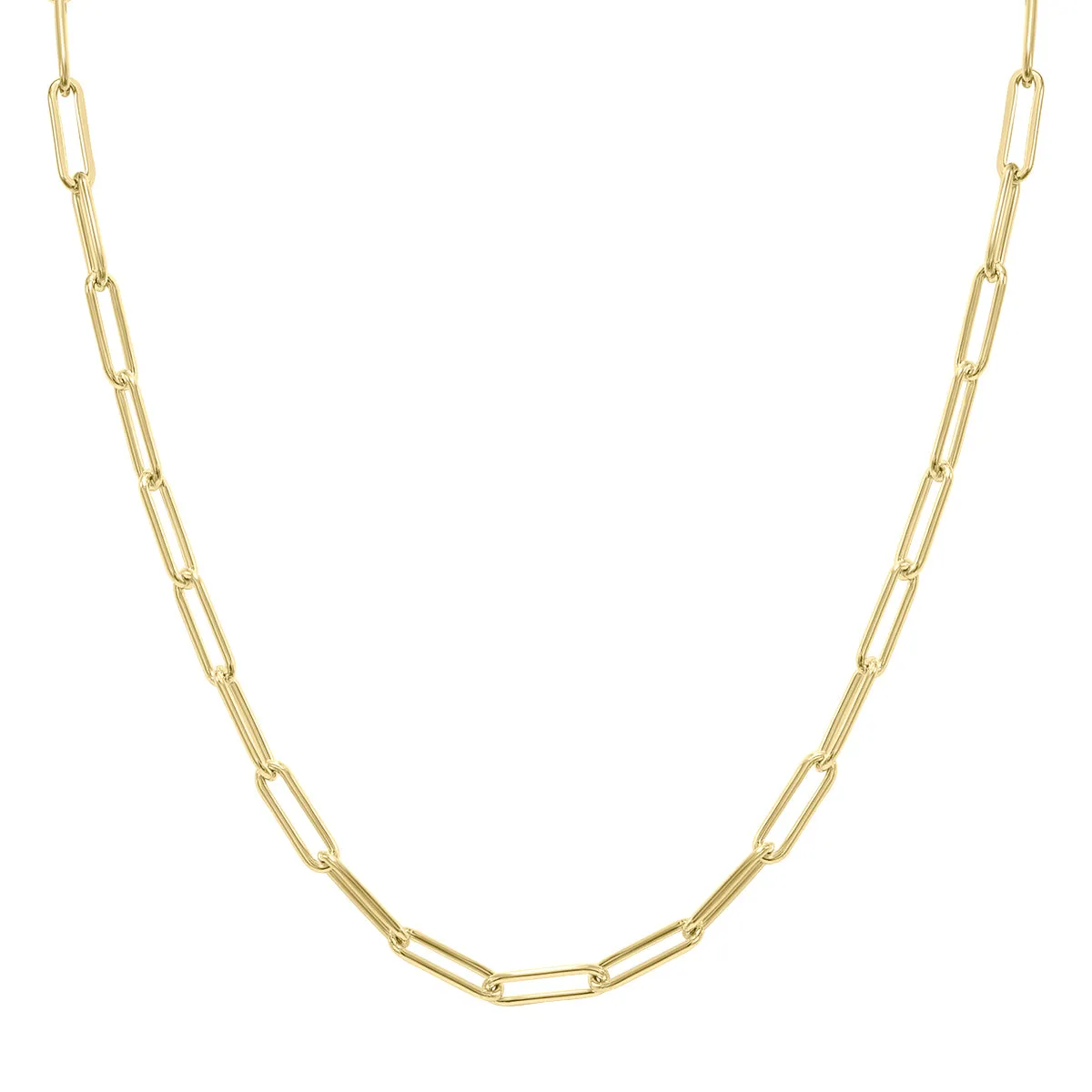 14K Yellow Gold Filled 4Mm Paperclip Chain With Lobster Clasp - 20 Inch