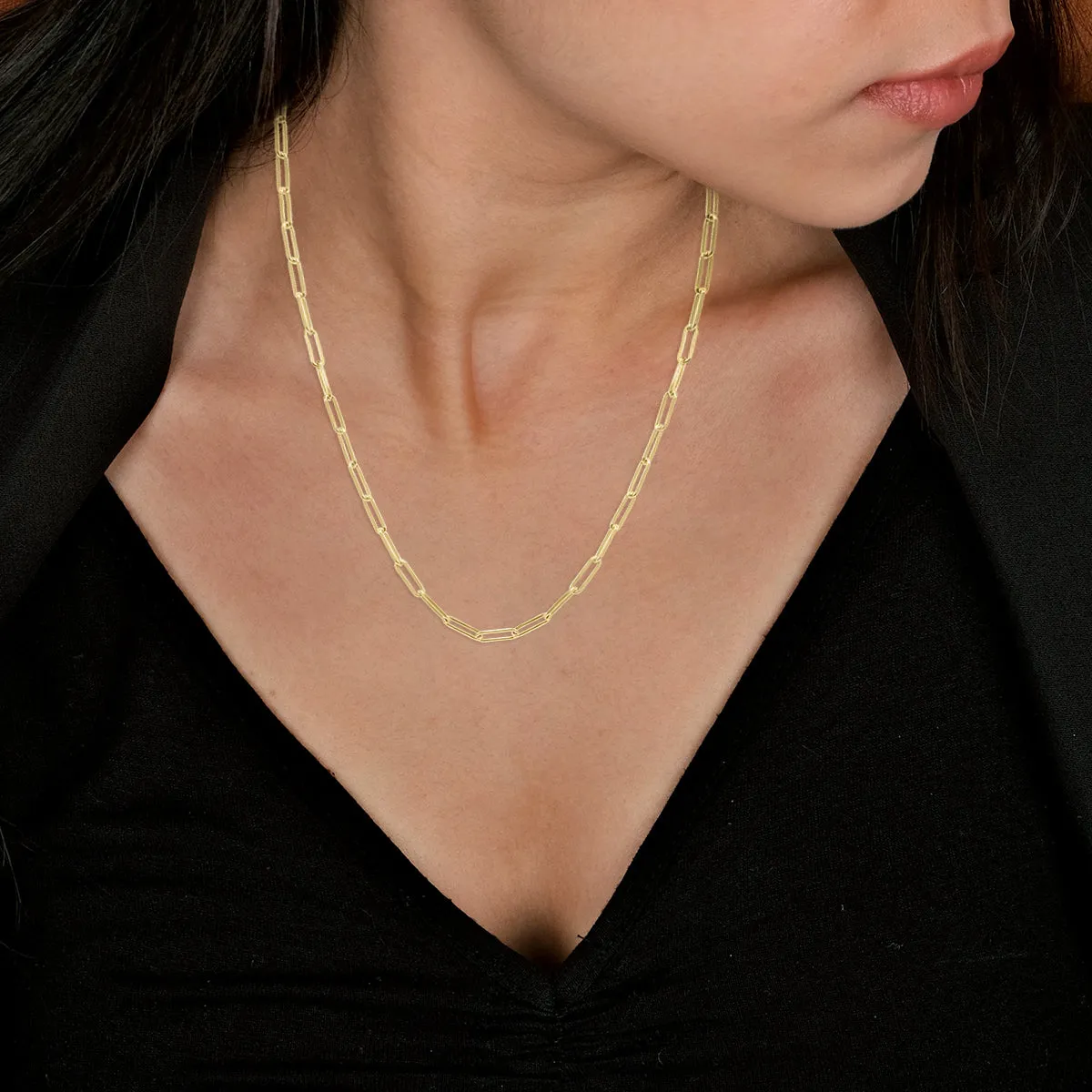 14K Yellow Gold Filled 4Mm Paperclip Chain With Lobster Clasp - 20 Inch