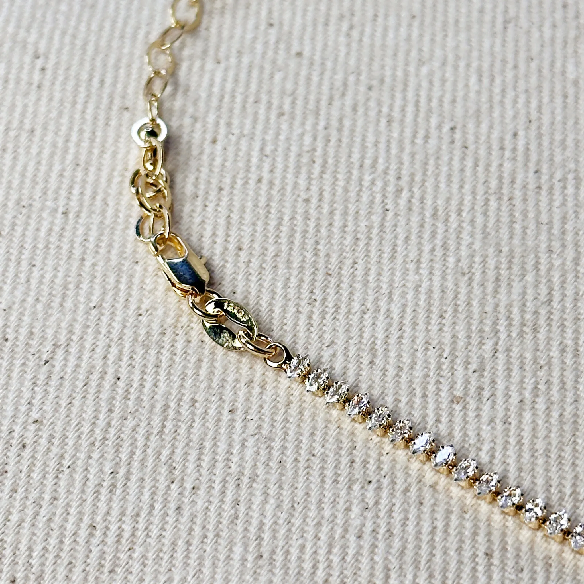 18k Gold Filled Marquise Tennis Necklace