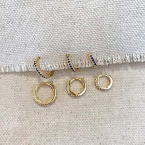 18k Gold Filled Royal Blue Hoop Trio