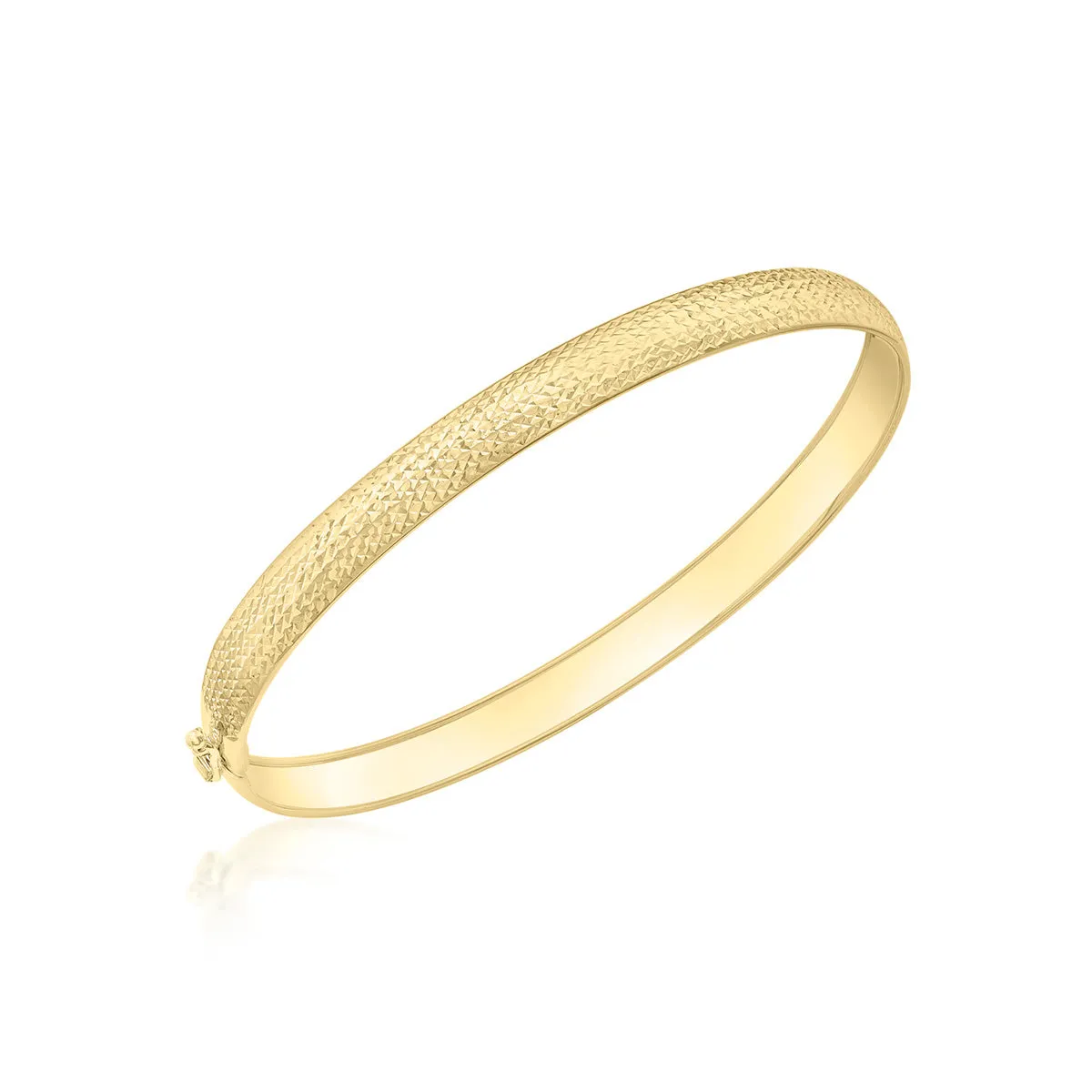 18K Yellow Gold 6mm DC Pine Flexible Bangle