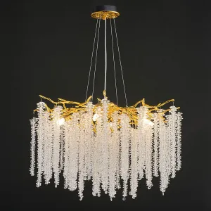 24-40 Inch Modern Crystal Chandelier Gold Tree Branch Chandelier for Living Room