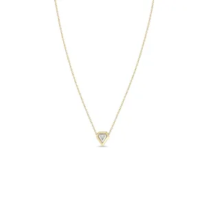 .28 ctw Shield Diamond Bezel Necklace