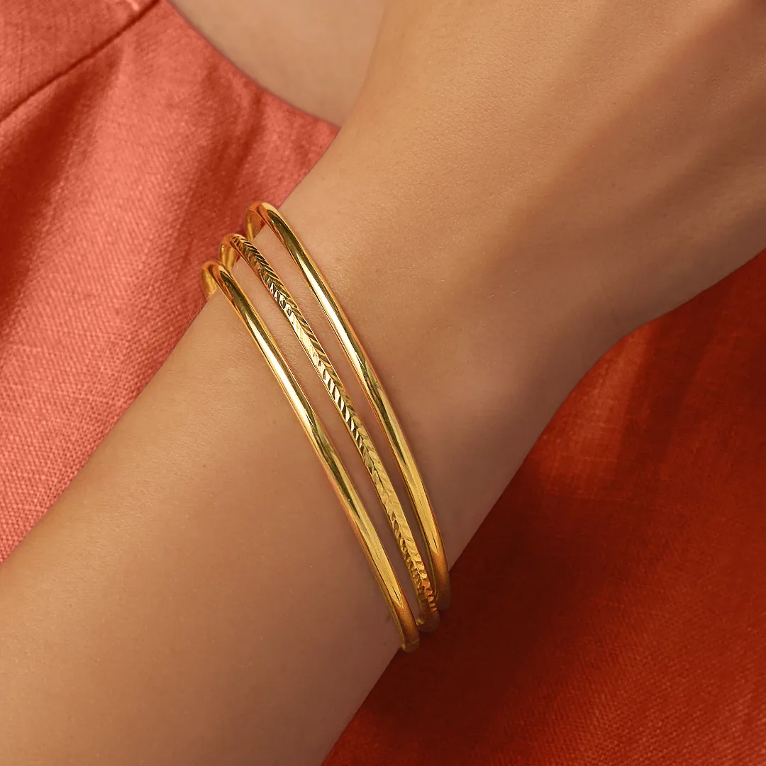 3 Bangle Set in 9ct Yellow Gold