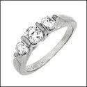 3 Stone 0.75 TCW Round Channel Cubic Zirconia Cz Ring