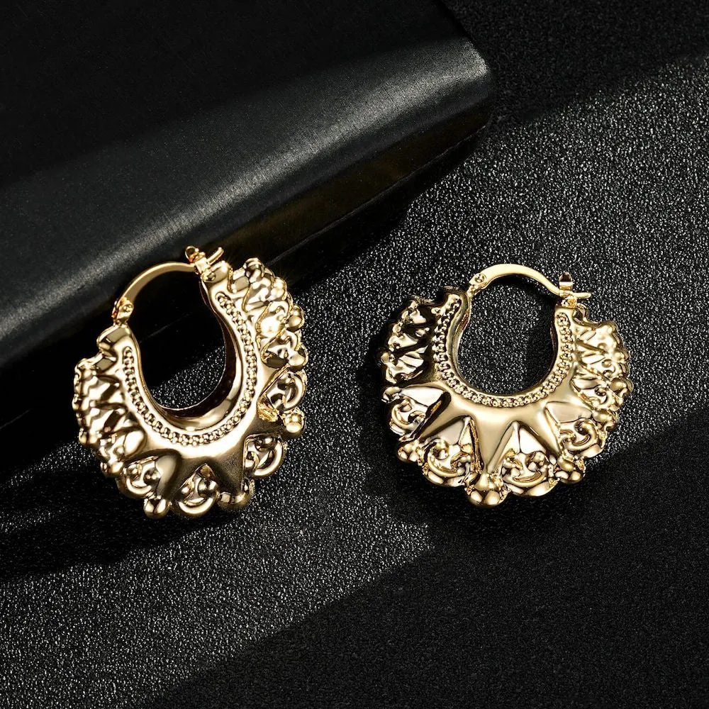 35mm Gold Filled Round Gypsy Creole Lightweight Earrings