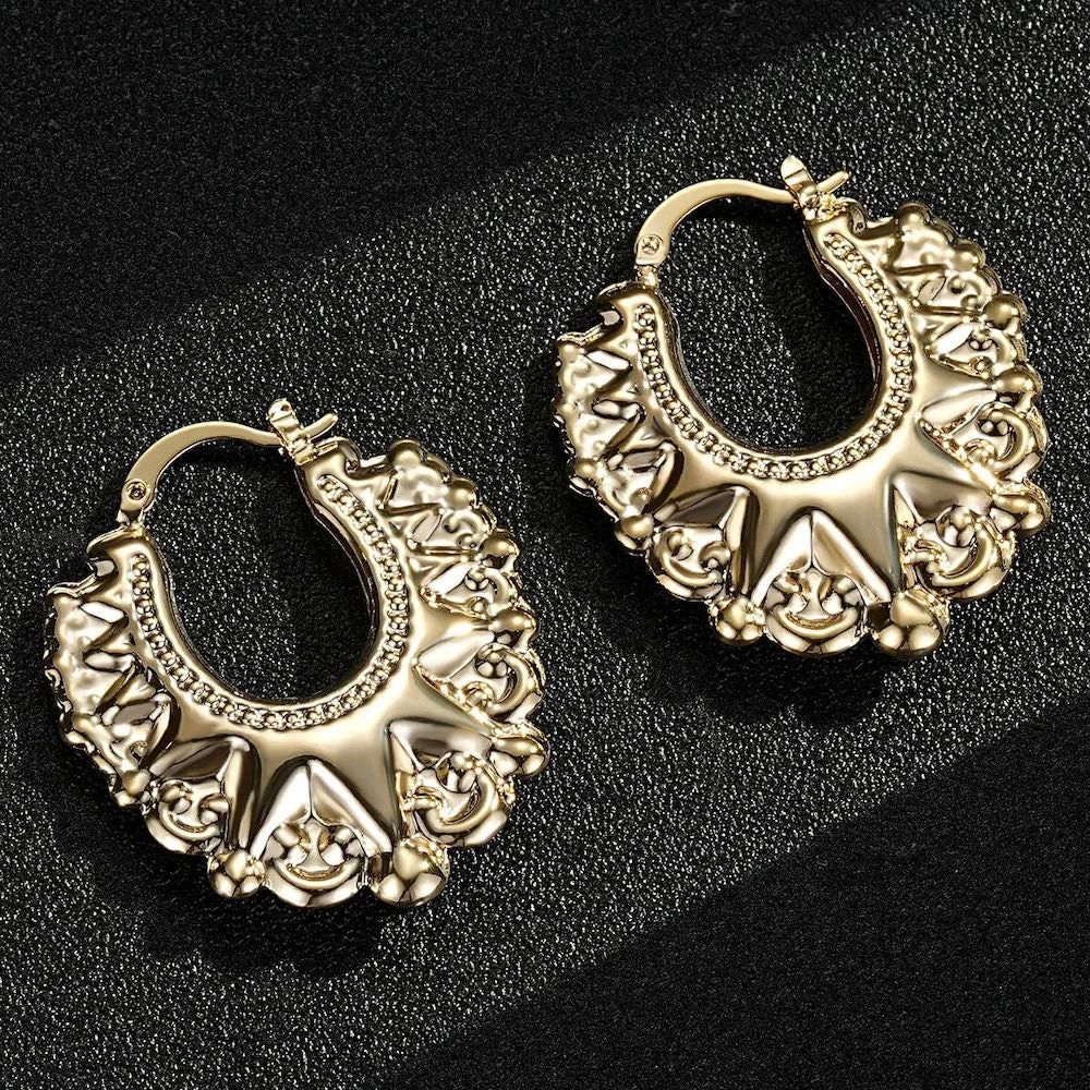 35mm Gold Filled Round Gypsy Creole Lightweight Earrings