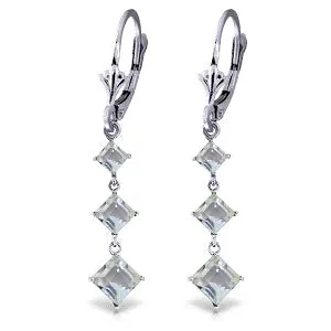 4.79 Carat 14K Solid White Gold You Enlighten Me Aquamarine Earrings