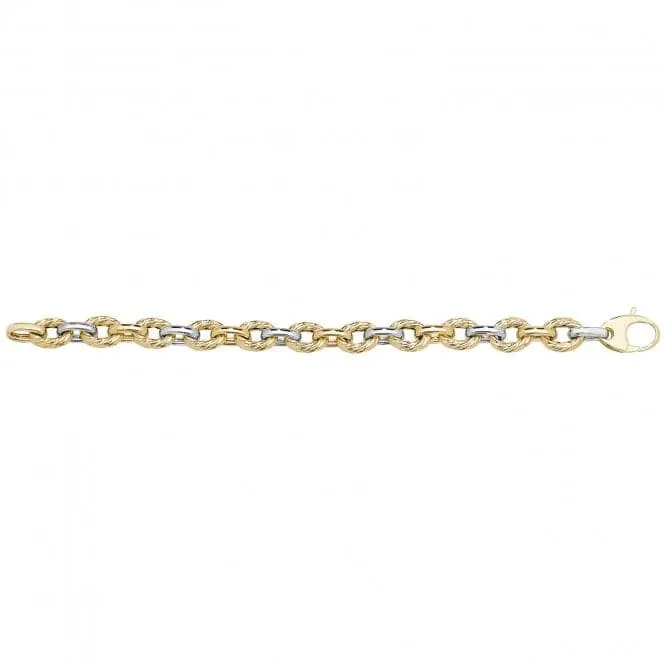 9ct Yellow & White Gold Ladies Bracelet BR560