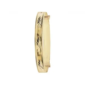 9ct Yellow Gold Baby's Diamond-Cut Expandable Bangle BN139