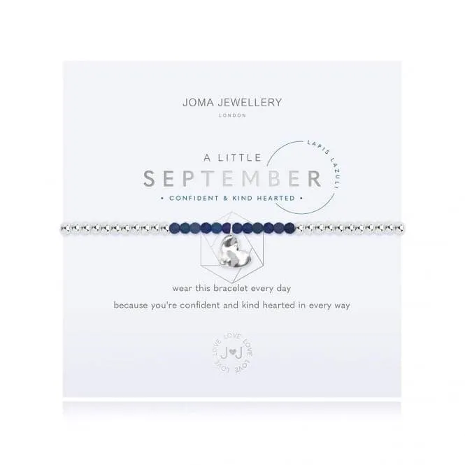 A Little Birthstone September Lapis Silver 17.5cm Stretch Bracelet 3468