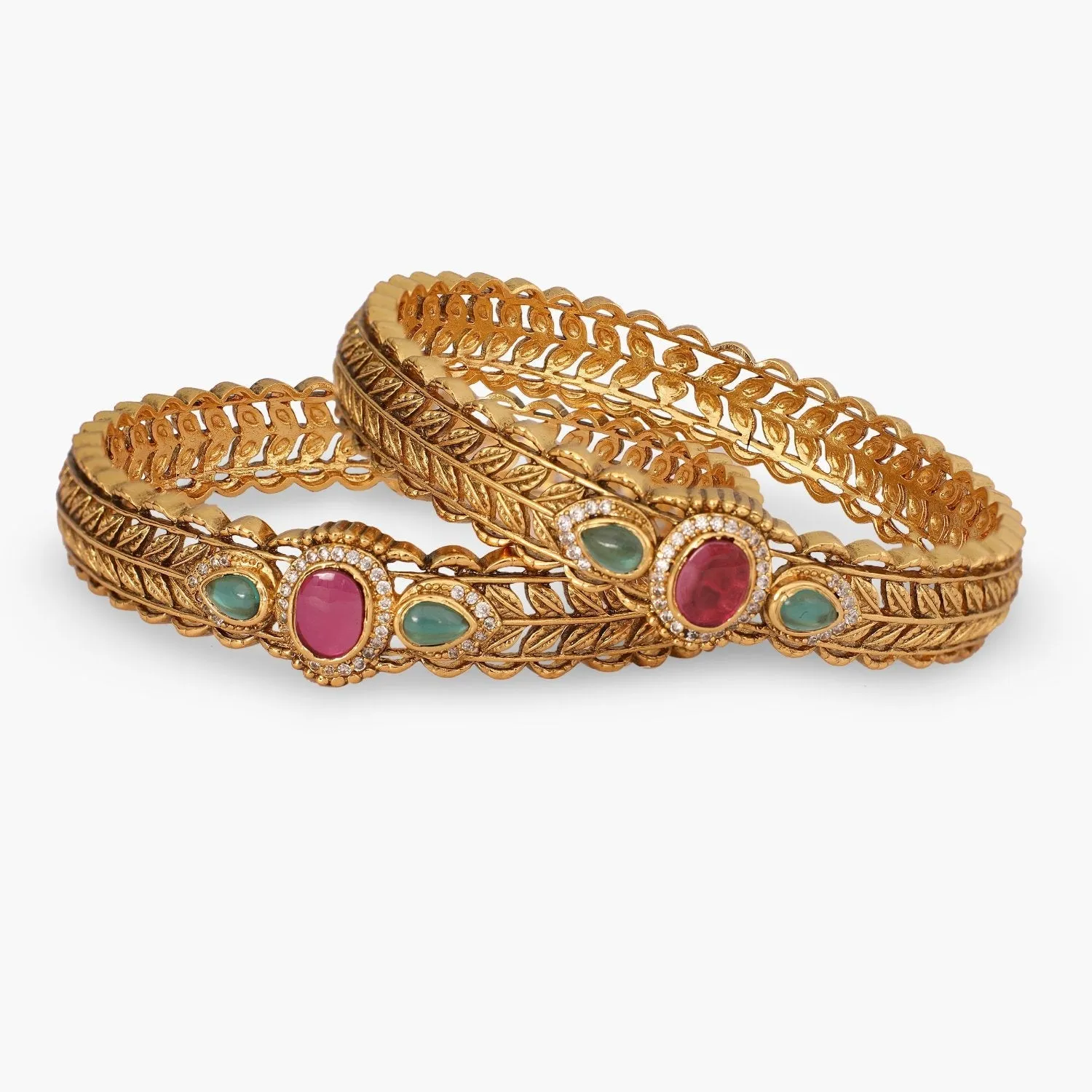 Aasvi Antique Multi Stone Bangles