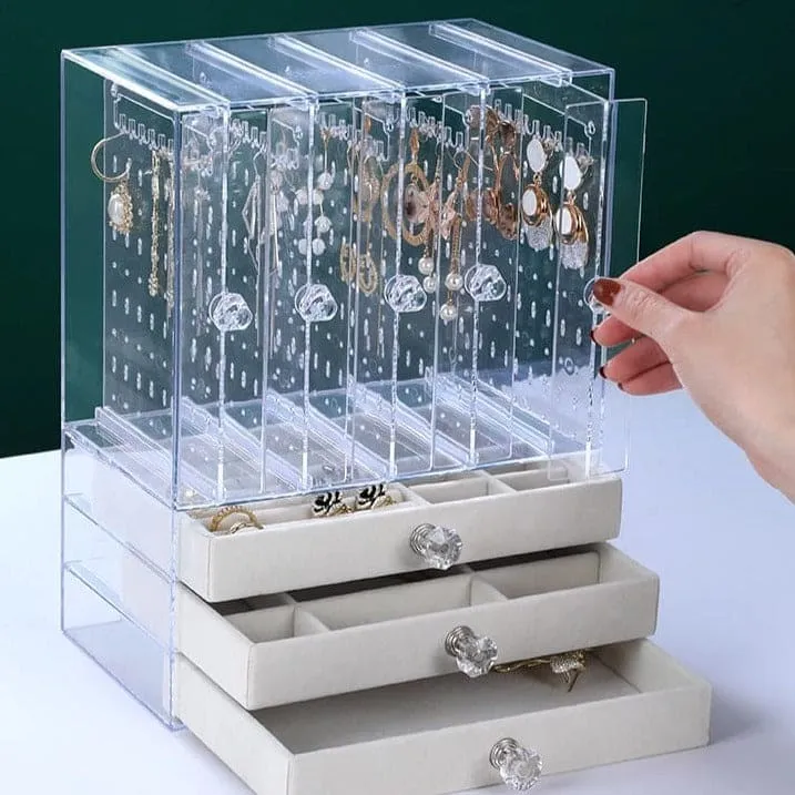 Acrylic Display Jewellery Stand With Drawers, High-End Exquisite Jewellery Organizer