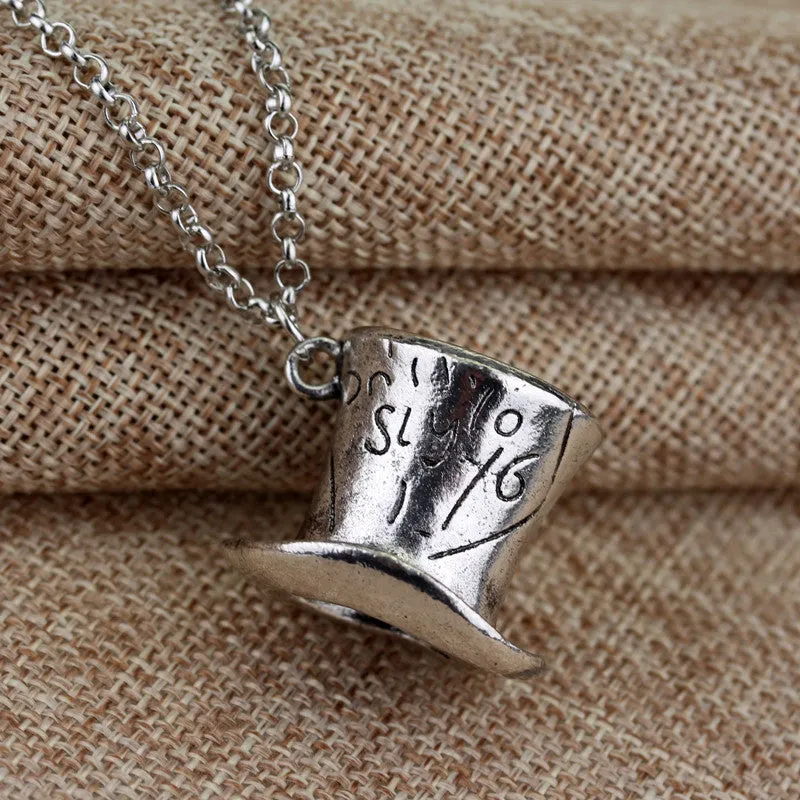 Alice In Wonderland Hat Pendant Necklace for Women