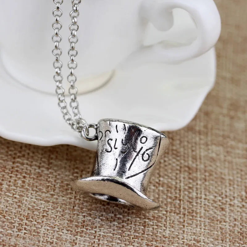 Alice In Wonderland Hat Pendant Necklace for Women