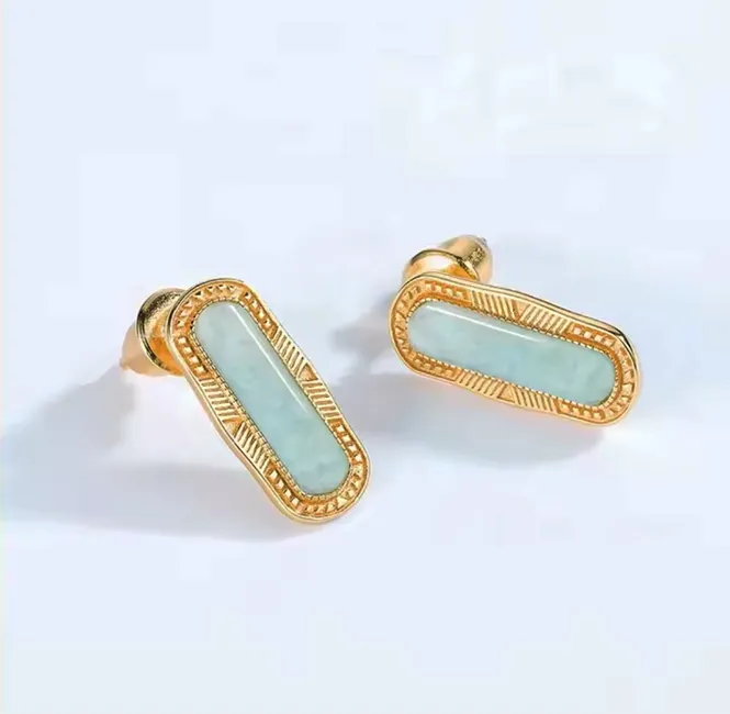 Amazonite Gold Earrings