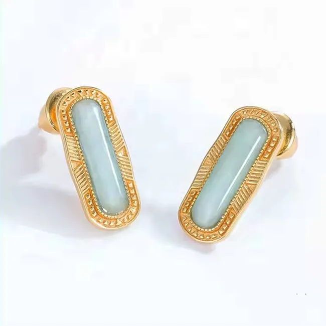 Amazonite Gold Earrings