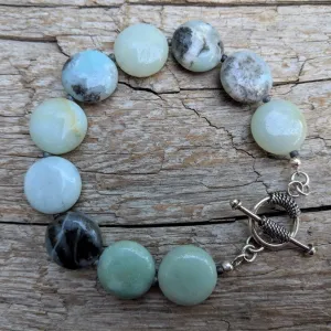 Amazonite Silver Toggle Bracelet