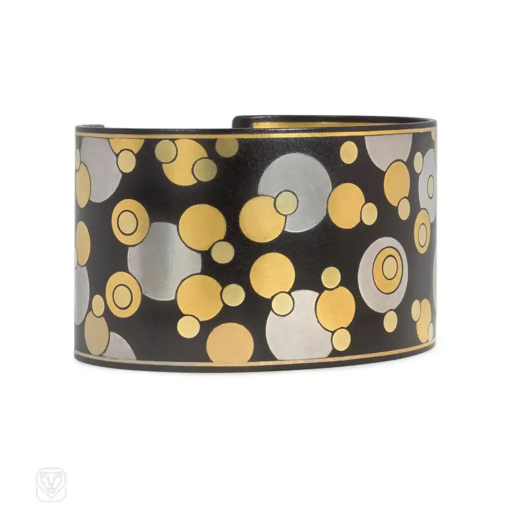 Angela Cummings for Tiffany gold damascene bubble cuff