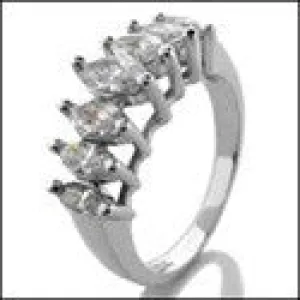 Anniversary 1.5 Marquise 7 Stone Cubic Zirconia Cz Ring