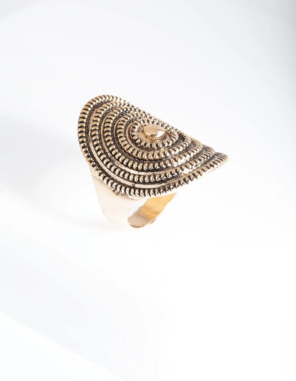 Antique Gold Textured Ring