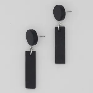 Black Anya Wood Dangle Statement Earring