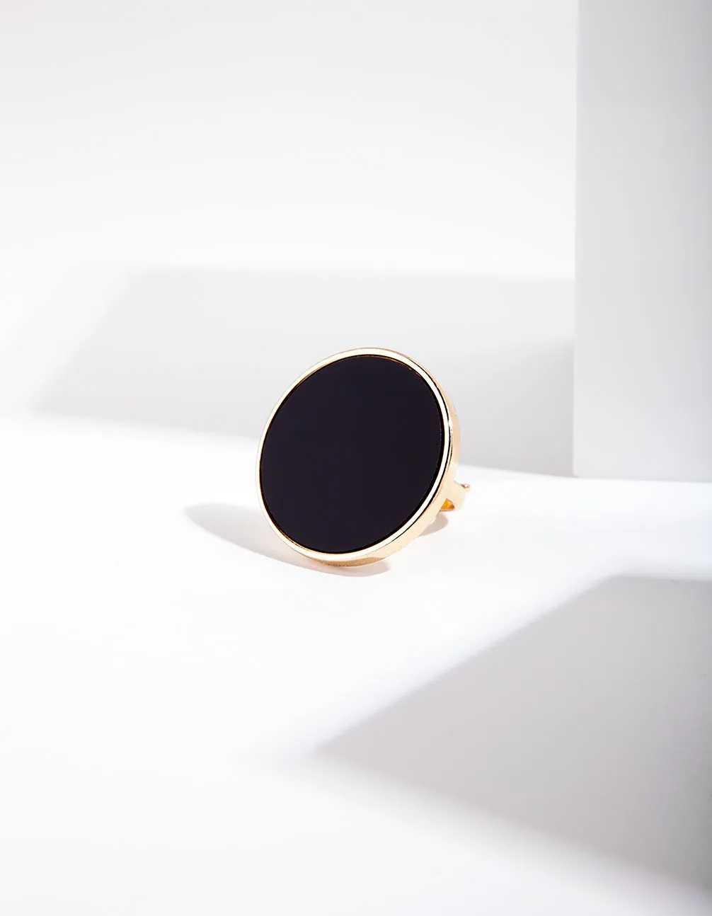 Black Circle Enamel Ring