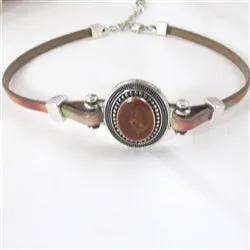 Boho Multi-colored Leather Choker Necklace Minimalist Style