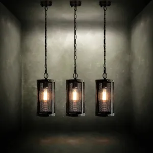 Bronze Hanging Lamp - Mini Industrial Pendant Light Fixture - Single Cylinder Design