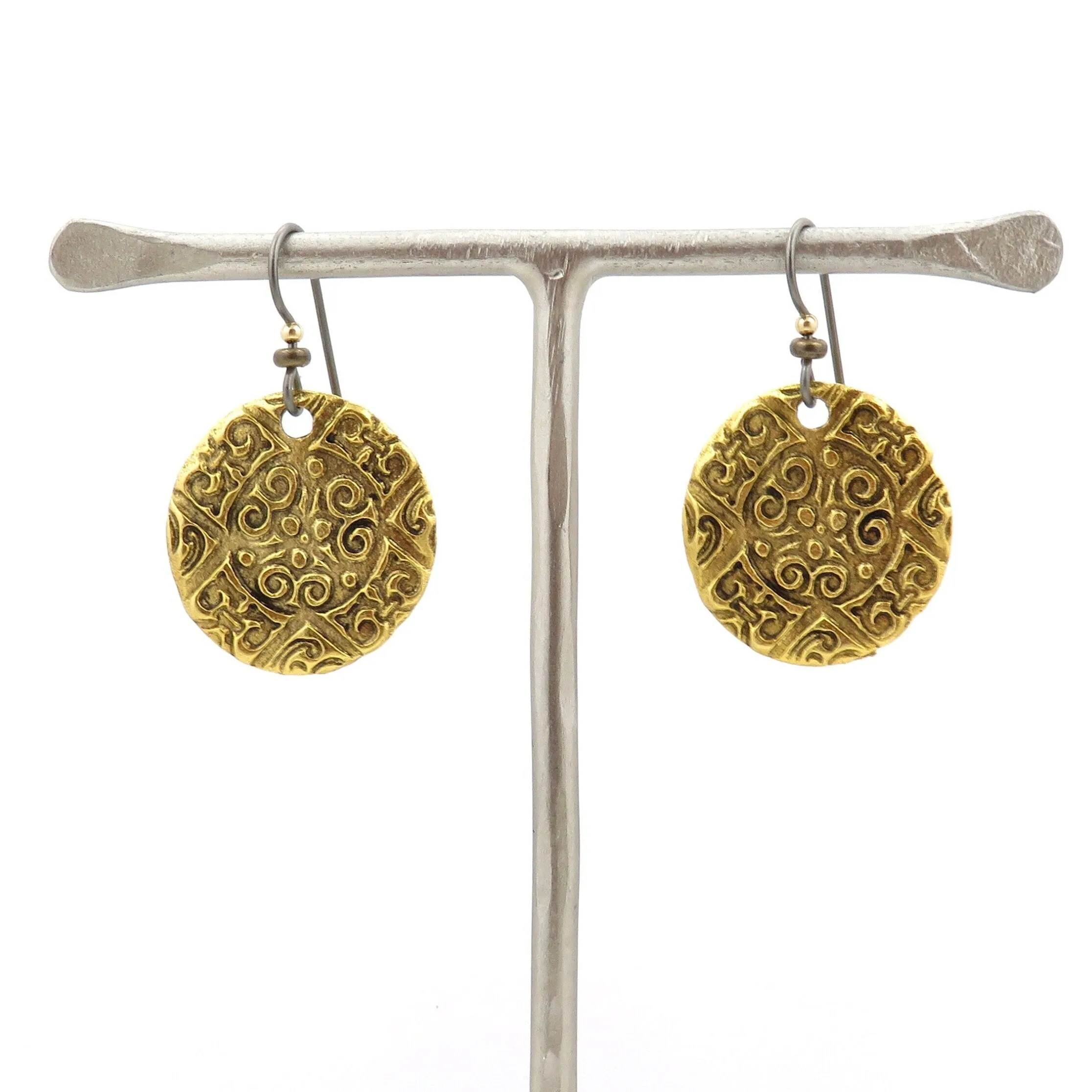 Bronze Medallion Coin Earrings