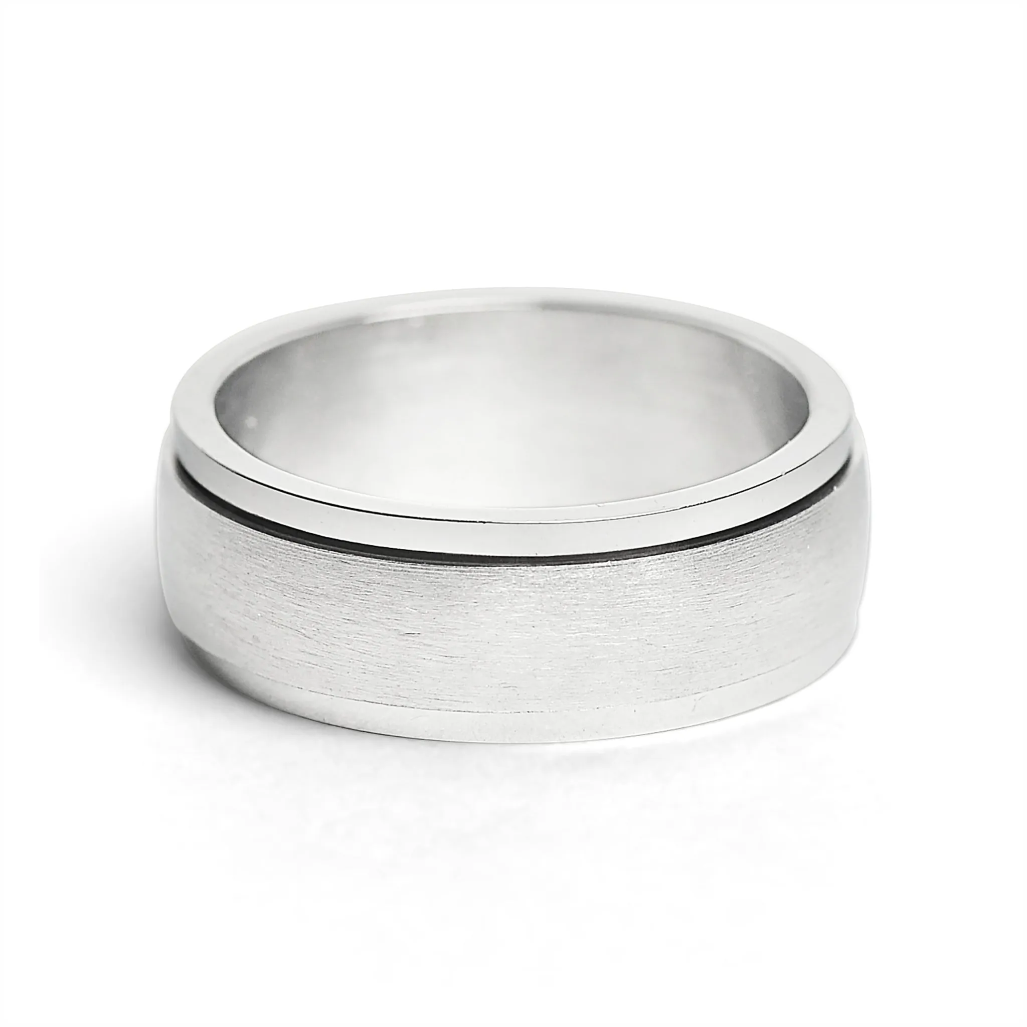 Brushed Stainless Steel Spinner Ring / FNS007