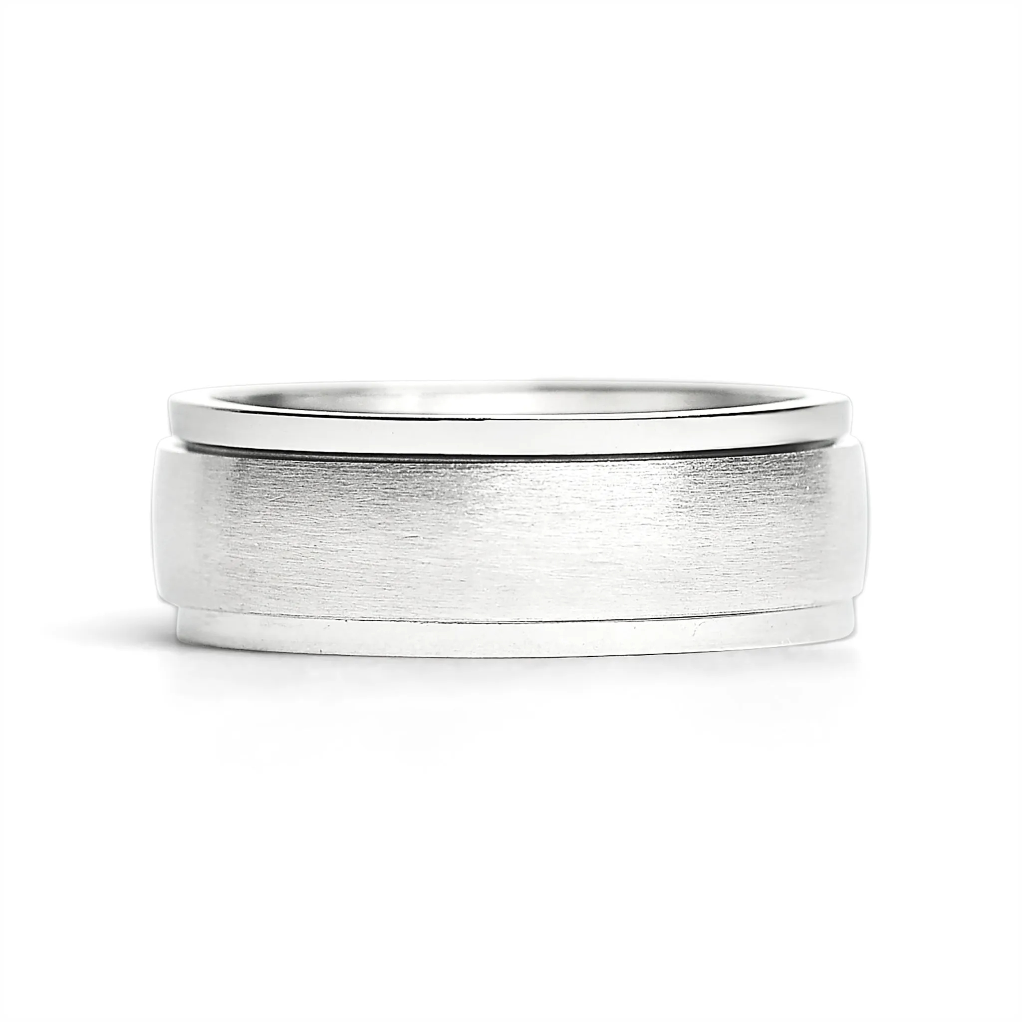 Brushed Stainless Steel Spinner Ring / FNS007