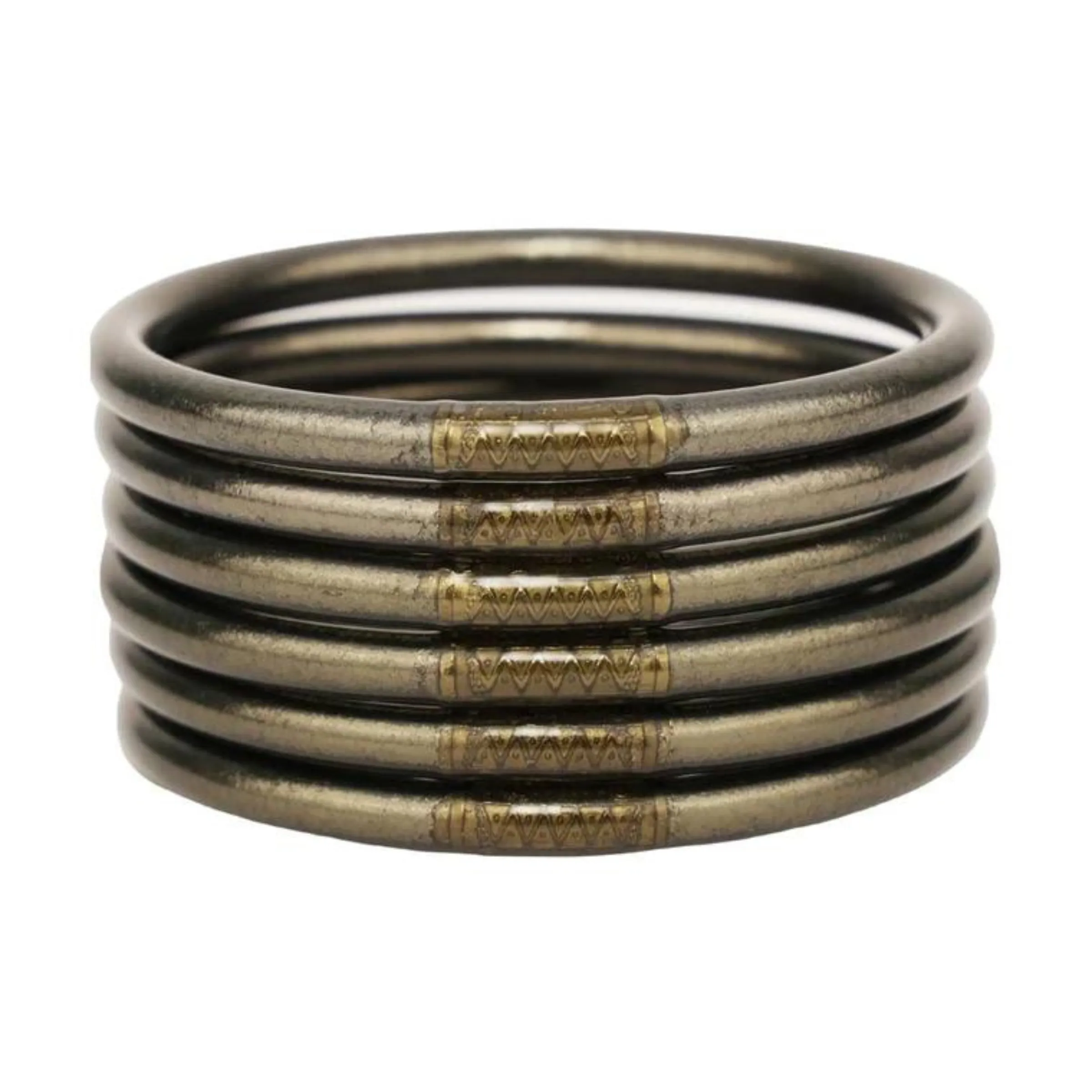 BuDhaGirl | Set of Six | All Weather Bangles in Flint