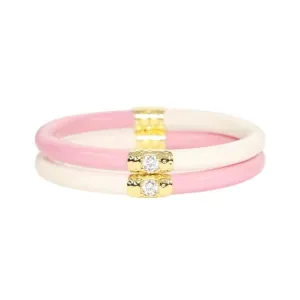 BuDhaGirl | Set of Two | Yin & Yang All Weather Bangles in Pink/Ivory