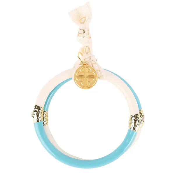 BuDhaGirl | Set of Two | Yin & Yang All Weather Bangles in Turquoise/Ivory